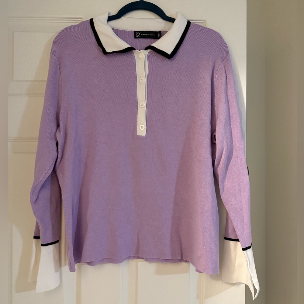 NWT Long Sleeve Ribbed Collar Shirt